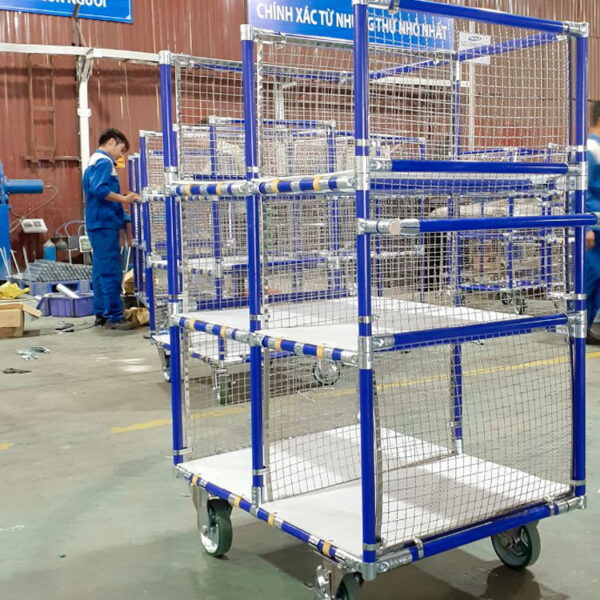 Xe đẩy lồng thép
