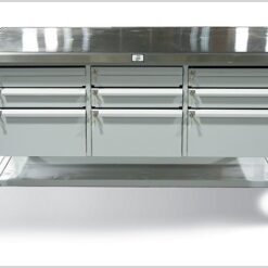 Bàn thao tác khung sơn tĩnh điện mặt inox
