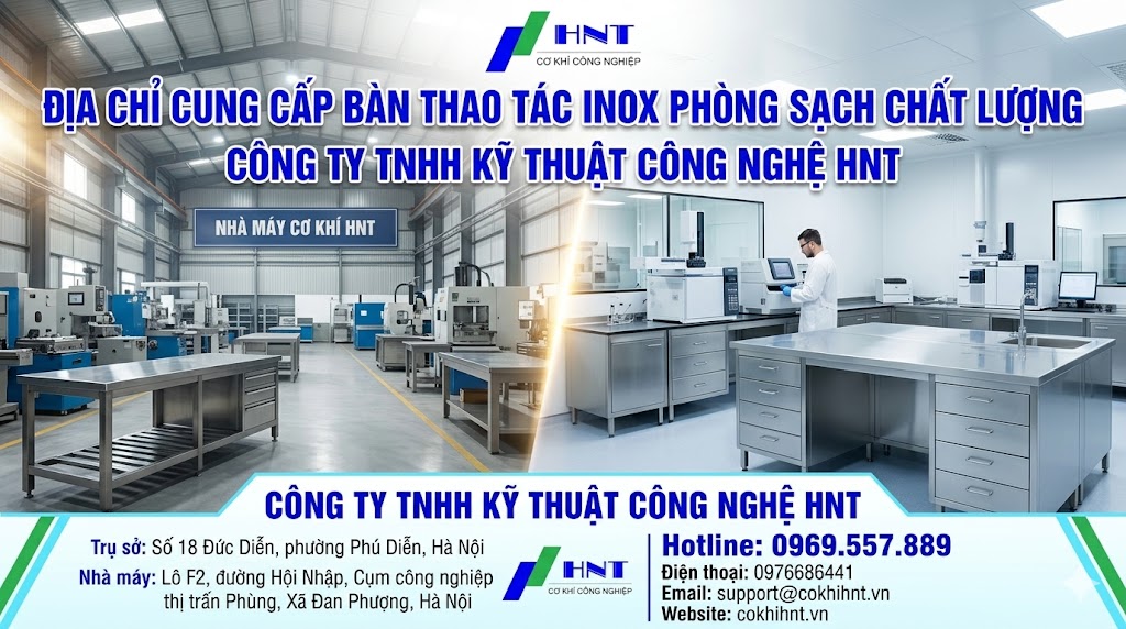 Bàn thao tác inox phòng sạch chất lượng
