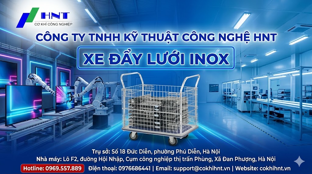 Xe đẩy có lưới inox bảo vệ