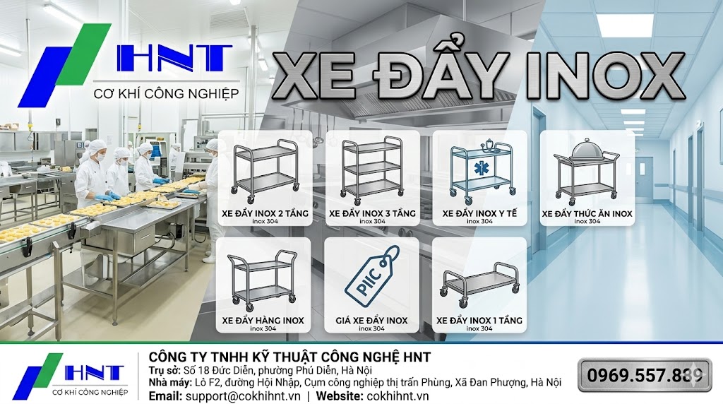 Xe đẩy inox 304 giá tốt, xe đẩy inox 2 tầng, xe đẩy inox 3 tầng 3 chất lượng cao