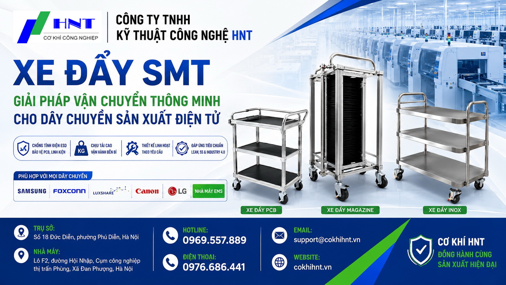 Xe đẩy SMT – Yếu tố nhỏ nhưng quyết định hiệu quả của cả dây chuyền