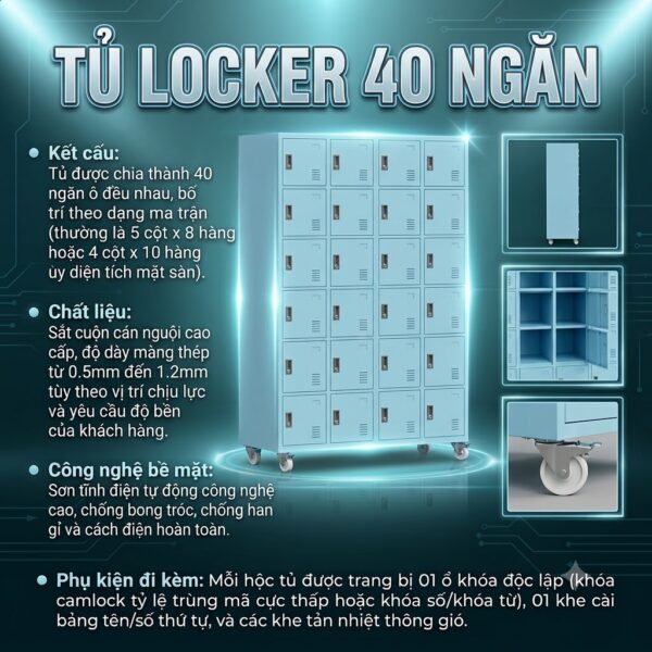 Tủ locker xanh mint