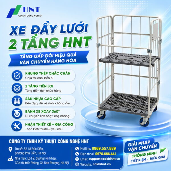 Xe đẩy lưới 2 tầng HNT