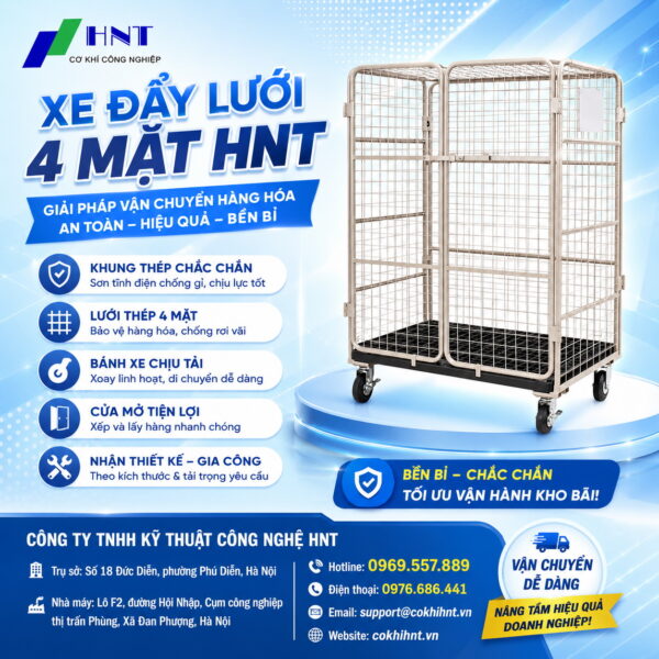 Xe đẩy lưới 4 mặt HNT