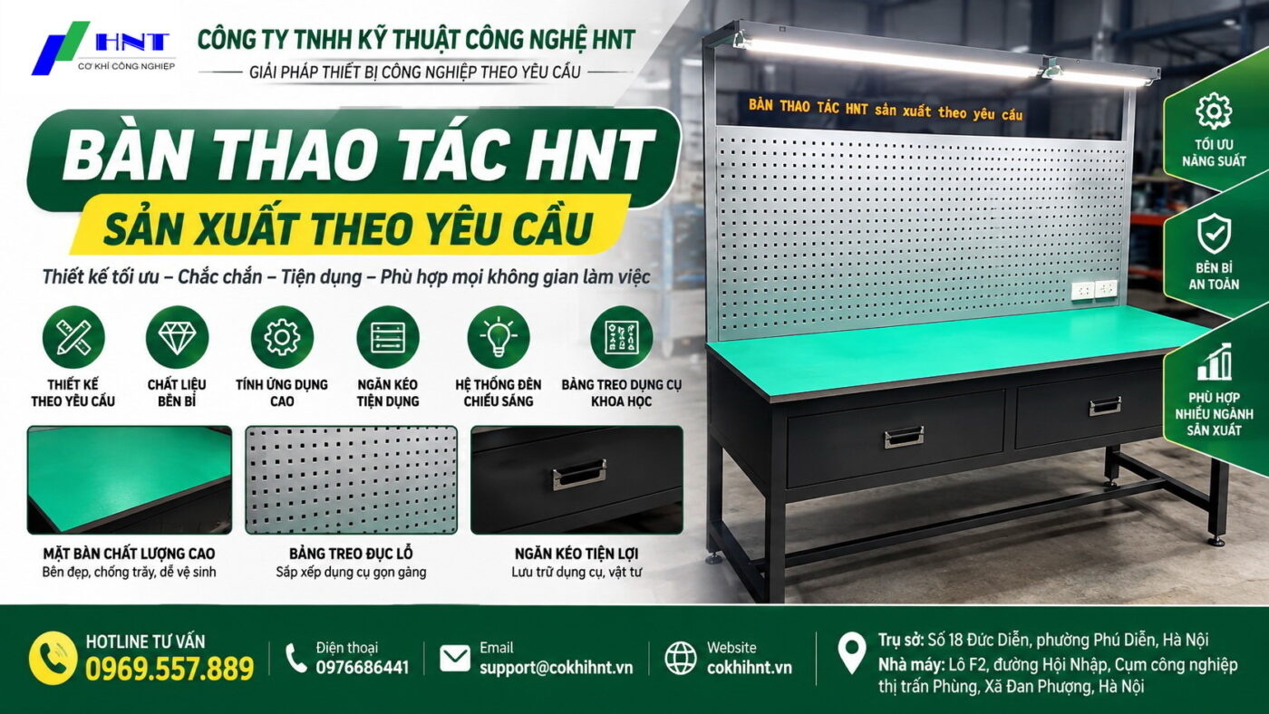 Bàn thao tác HNT - thiết kế theo yêu cầu, tối ưu cho từng không gian.