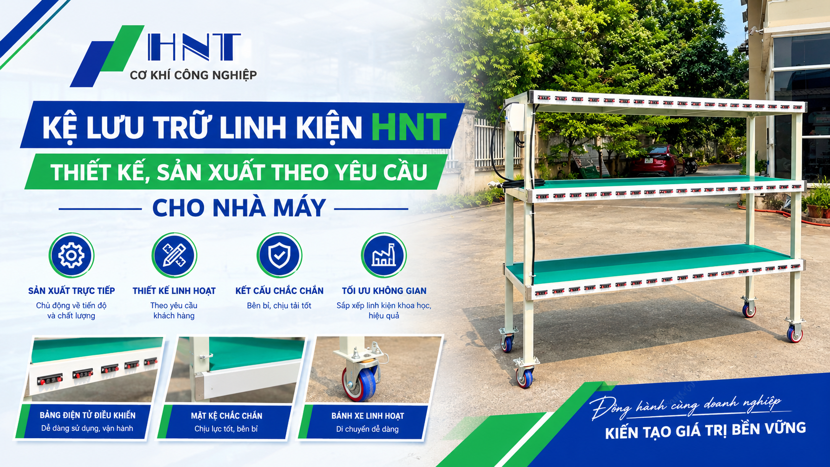 Kệ Lưu Trữ Linh Kiện Theo Yêu Cầu | Cơ Khí HNT