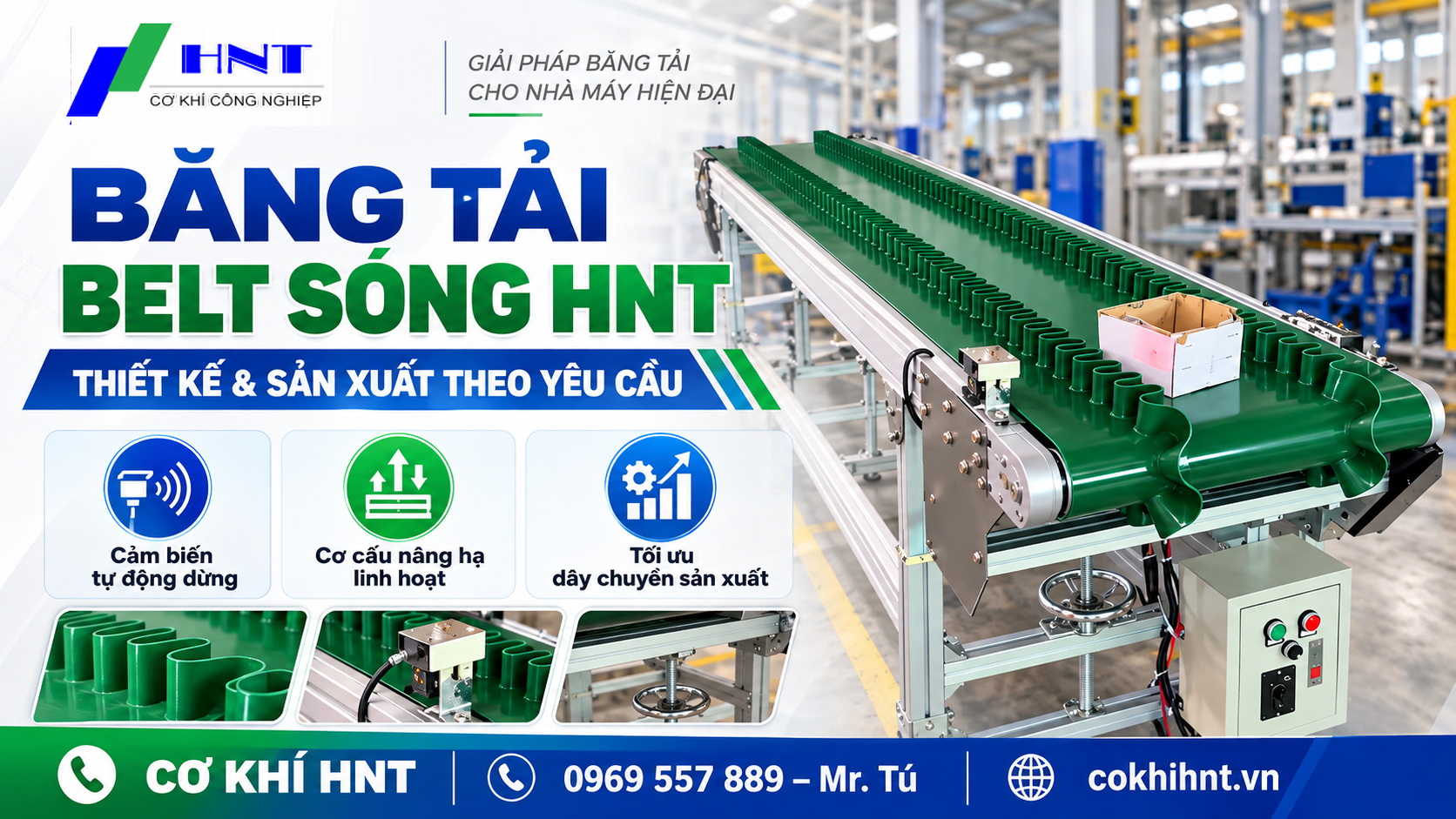 HNT nhận thiết kế và sản xuất băng tải theo yêu cầu